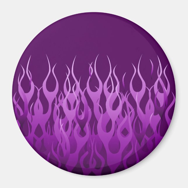 Cool Purple Racing Flames Design Magnet (Front)