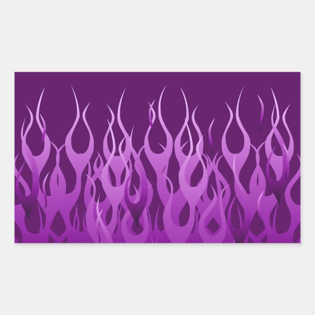 Cool Purple Racing Flames Design Sticker (Front)