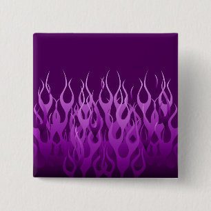 Cool Purple Racing Flames Graphic 2 Inch Square Button