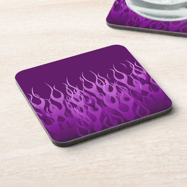 Cool Purple Racing Flames Graphic Coaster (Left Side)
