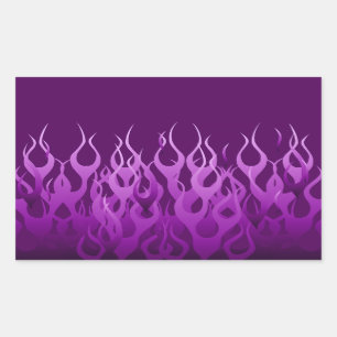 Cool Purple Racing Flames Pin Stripes Sticker
