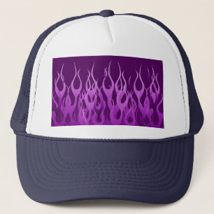 Cool Purple Racing Flames Trucker Hat