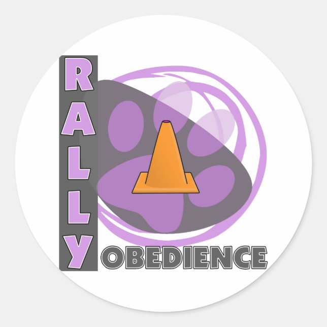 Cool Purple Rally Obedience Classic Round Sticker (Front)