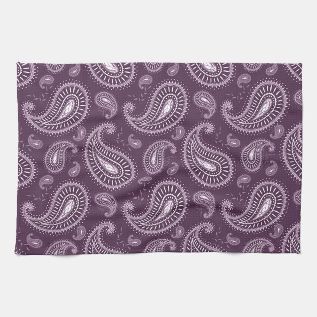 cool purple vintage pattern kitchen towel (Horizontal)