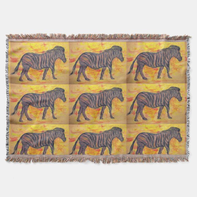 cool purple zebra throw blanket (Front)