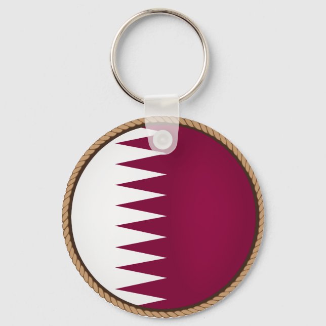 Cool Qatar Flag Seal Keychain (Front)