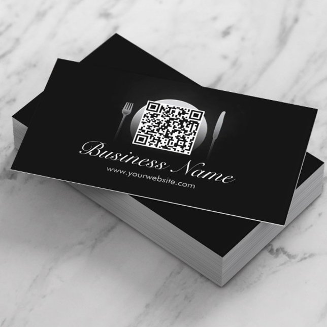 Cool QR Code Carte de visite de restauration/resta (Créateur téléchargé)