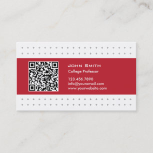Cool QR Code Red Étiquette Professeur Carte de vis