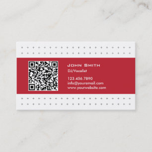 Cool QR Code Red Label DJ Music Business Card