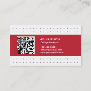Cool QR Code Red Label Professor Business Card
