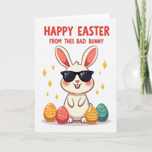 Cool Rabbit Easter Egg Card