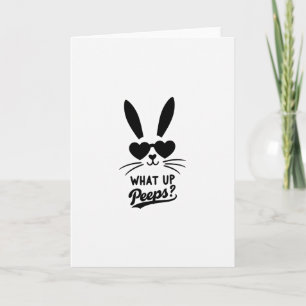 Cool Rabbit Face Greeting Card