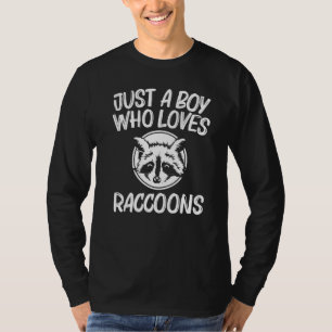 Cool Raccoon Art For Boys Kids Ringtail Trash Pand T-Shirt