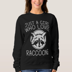 Cool Raccoon Art For Girls Kids Ringtail Trash Pan Sweatshirt