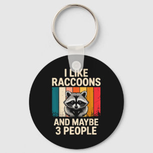 Cool Raccoon Design For Men Women Kids Racoon Racc Keychain