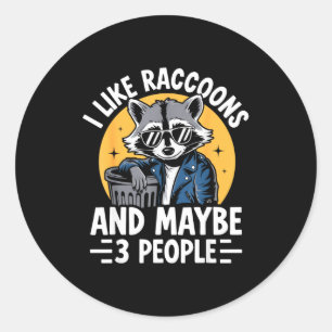 Cool Raccoon Tee For Men Women Kids Racoon Raccoon Classic Round Sticker