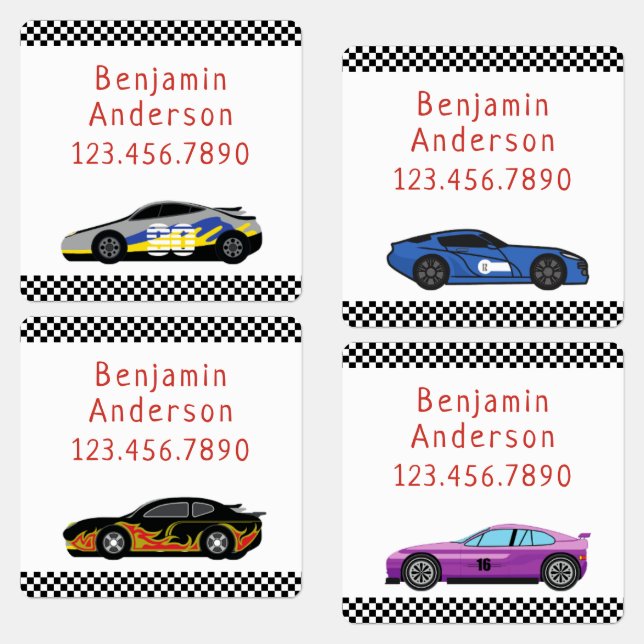 Cool Race Care Custom Name Tag  (Group)