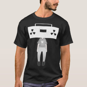Cool Radioactive Kid Boom Box Head with Heart Outf T-Shirt