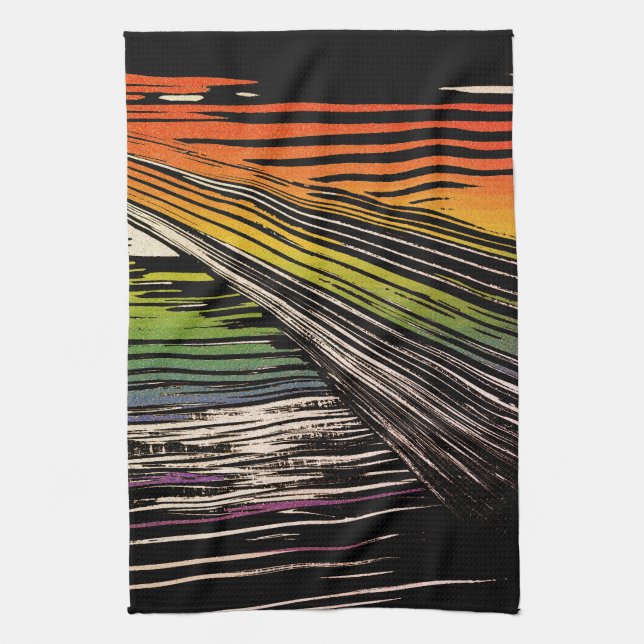Cool Rainbow Bandana Kitchen Towel (Vertical)