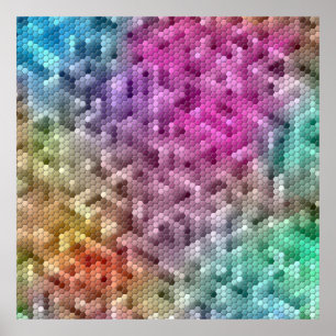 Cool Rainbow Colour Mosaic Poster