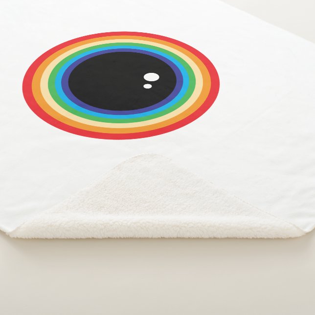 Cool Rainbow Eyeball Sherpa Blanket (3/4)