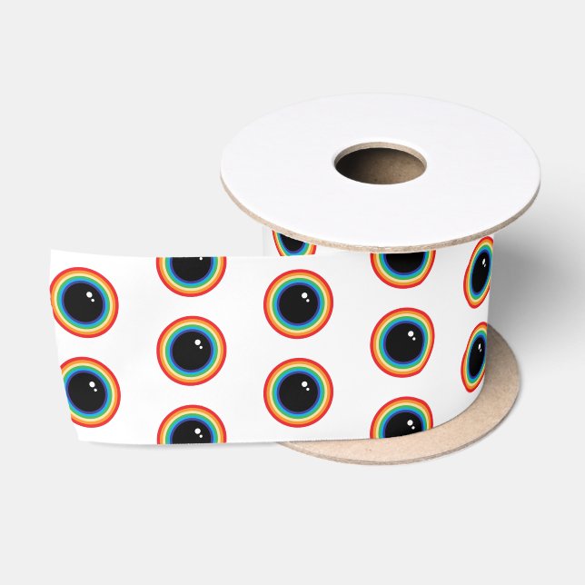 Cool Rainbow Eyes Satin Ribbon (Spool)