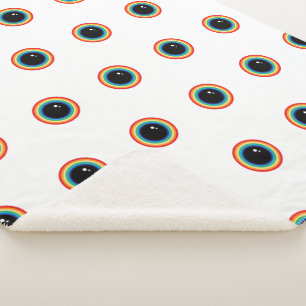 Cool Rainbow Eyes Sherpa Blanket