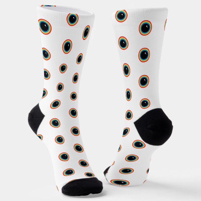 Cool Rainbow Eyes Socks (Angled)