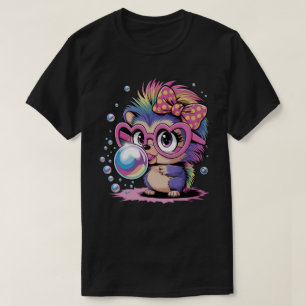 Cool Rainbow Hedgehog with Sunglasses Bubblegum T-Shirt