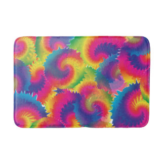 Cool Rainbow Tie Dye Pattern Bath Mat