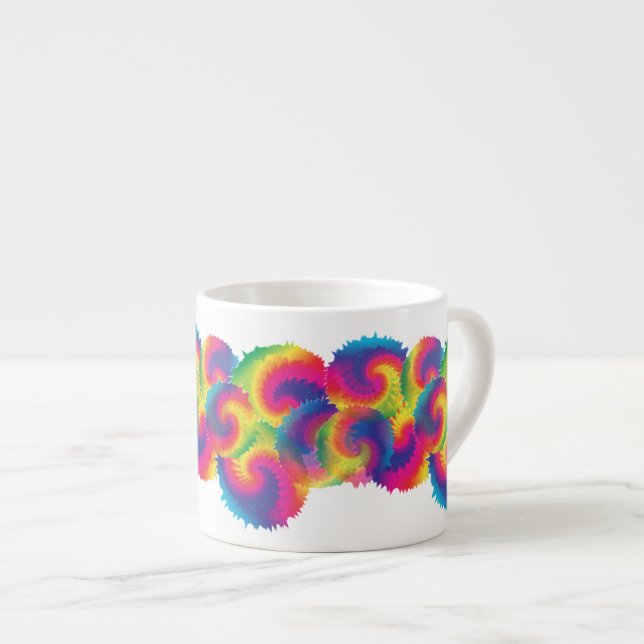 Cool Rainbow Tie Dye Pattern Espresso Cup (Front Right)
