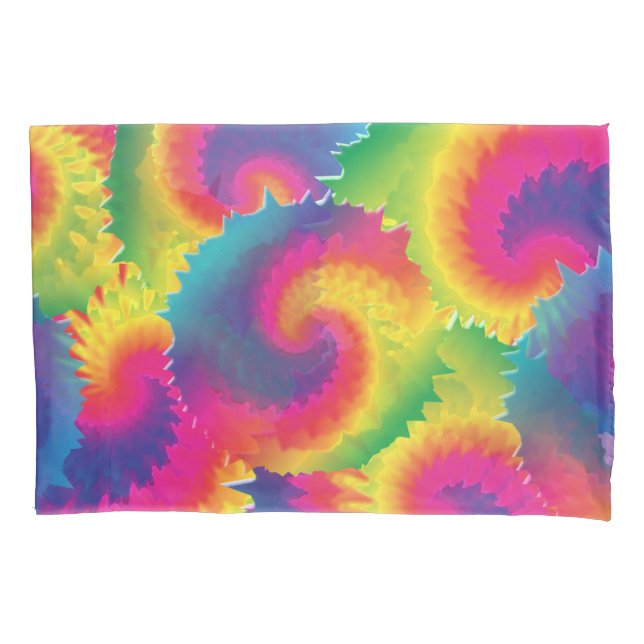 Cool Rainbow Tie Dye Pattern Pillowcase (Front)