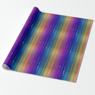 Cool Rainbow Water Paint Drip Aesthetic Pattern Wrapping Paper