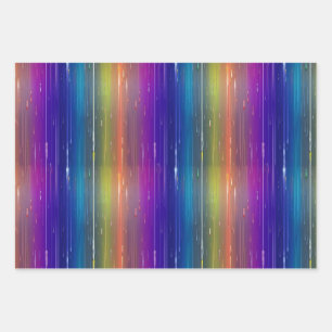 Cool Rainbow Water Paint Drip Aesthetic Pattern Wrapping Paper Sheet