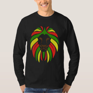 Cool Rasta Lion Head Colorful for Reggae Lover T-Shirt