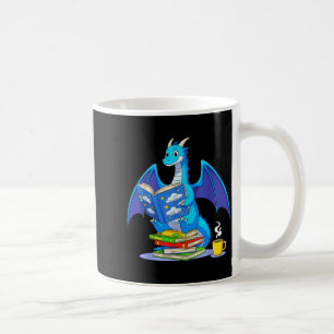 Cool Reading Books Dragon Book Lover Bookworm Men Coffee Mug