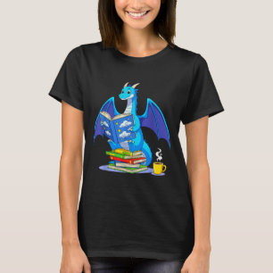 Cool Reading Books Dragon Book Lover Bookworm Men T-Shirt