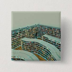 Cool reading lover gift 2 inch square button