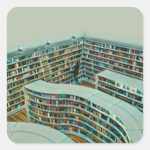 Cool reading lover gift square sticker