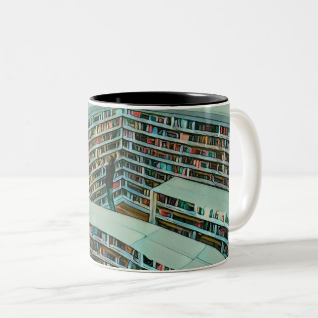 Cool reading lover gift Two-Tone coffee mug (Front Right)