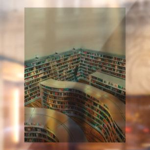 Cool reading lover gift window cling