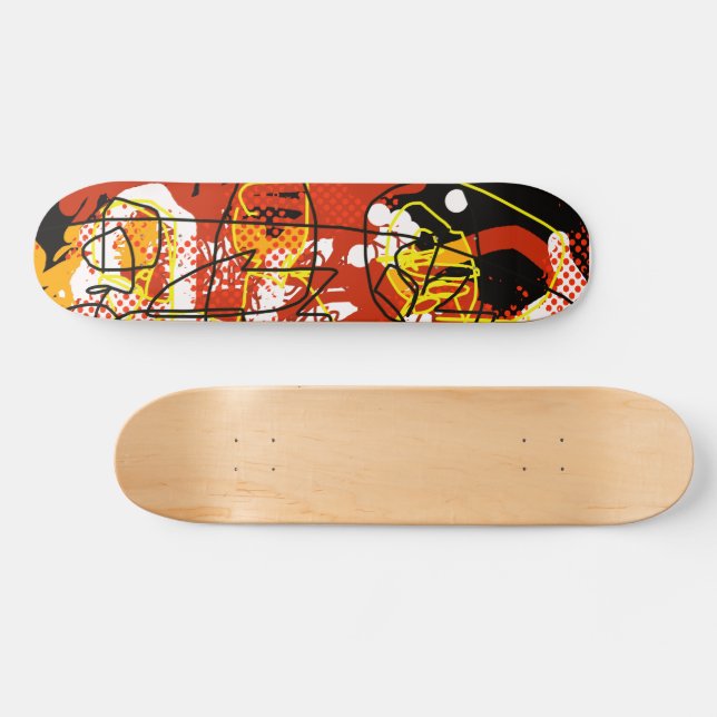 Cool Red Abstraction Skateboard (Horz)