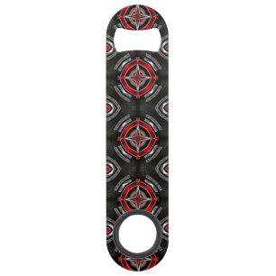 Cool Red and Black Geometric Pattern Bar Key