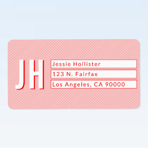 Cool Red and White Stripes Return Address Labels