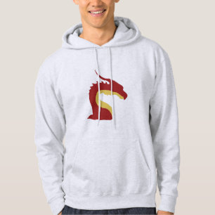 Cool Red and Yellow Simple Fantasy dragon emblem Hoodie