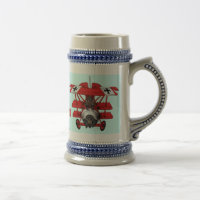 Cool red baron plane beer mug design