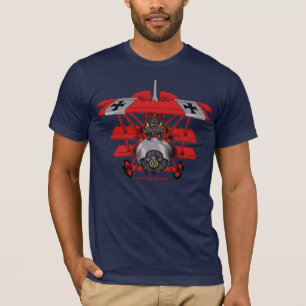 Cool red baron plane t-shirt design