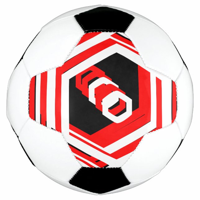 Cool Red Black White 4Darren Soccer Ball (Front)