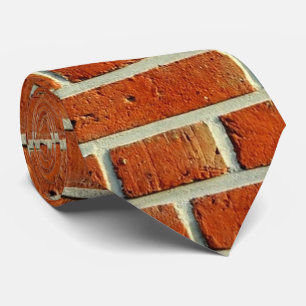 cool red brick pattern neck tie 