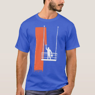 Cool red Facade Painter Elevator Wall Painting Gif T-Shirt